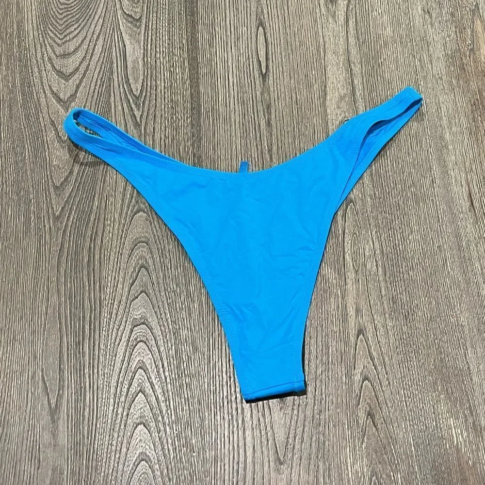 NWT Skims Recycled Swim Micro Tanga Bikini Bottom Mid-Rise Swimwear Turquoise 4X